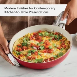 KitchenAid 12.25" Hard Anodized Ceramic Nonstick Frying Pan Empire Red: Lifetime Warranty, Hand Wash, Gas & Electric Compatible -KitchenAid GUEST caee4004 7014 4ae9 8767 50eaa348efd6