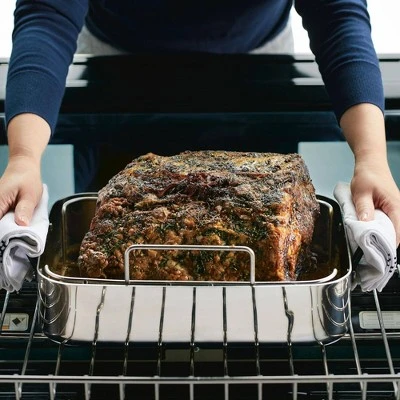 KitchenAid Stainless Steel 5-Ply Clad 15"x11.5" Roasting Pan With Stainless Steel Rack 5 KitchenAid Stainless Steel 5-Ply Clad 15"x11.5" Roasting Pan With Stainless Steel Rack - Image 3