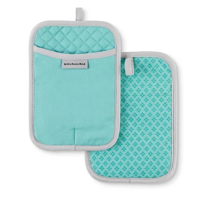 KitchenAid Asteroid Rectangle Pot Holder 2-Pack Set, Aqua Sky, 7"x10" 6 KitchenAid Asteroid Rectangle Pot Holder 2-Pack Set, Aqua Sky, 7"x10" - Image 4