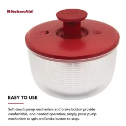 KitchenAid Salad Spinner: Large 7.43 Qt Red Plastic Lettuce Spinner, Hand Wash, 2-Piece Set -KitchenAid GUEST ce9a4a28 f4a5 4e19 bbbb 778ee9704226