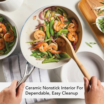 KitchenAid Hard Anodized 10pc Nonstick Ceramic Cookware Pots And Pans Set - Blue Velvet: Tempered Glass Lids, Stainless Steel Handles 4 KitchenAid Hard Anodized 10pc Nonstick Ceramic Cookware Pots And Pans Set - Blue Velvet: Tempered Glass Lids, Stainless Steel Handles - Image 2