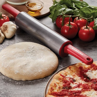 KitchenAid Rolling Pin Red: Nonstick Carbon Steel, Handled, 22" Length, Hand Wash, Baking Roller Pin 4 KitchenAid Rolling Pin Red: Nonstick Carbon Steel, Handled, 22" Length, Hand Wash, Baking Roller Pin - Image 2
