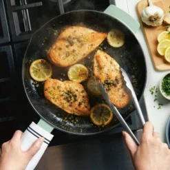 KitchenAid 12" Enameled Cast Iron Induction Skillet With Helper Handle And Pour Spouts Pistachio -KitchenAid GUEST d60f7660 80a6 4b3d 896b 618421baedb0