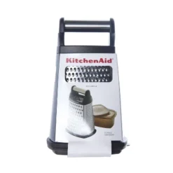 KitchenAid Gourmet Box Grater: Stainless Steel Cheese Shredder With Storage Container, Dishwasher-Safe, Black/Silver -KitchenAid GUEST da522154 3882 4ec0 a4ec b4bddaafe567