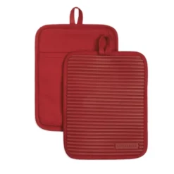 KITCHENAID Ribbed Soft Silicone Pot Holder 2-Pack Set, Smoked Paprika Red, 7"x9" -KitchenAid GUEST ddb4b7c3 e596 4529 917d 2e156fafe632