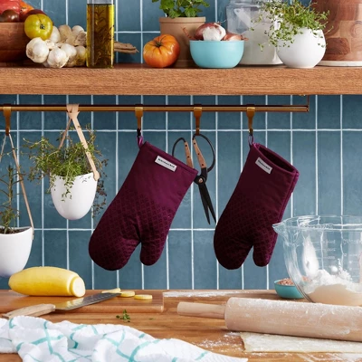 KITCHENAID Asteroid Oven Mitt 2-Pack Set, Boysenberry Purple, 7"x12.5" 3 KITCHENAID Asteroid Oven Mitt 2-Pack Set, Boysenberry Purple, 7"x12.5"