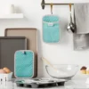 KitchenAid Asteroid Rectangle Pot Holder 2-Pack Set, Aqua Sky, 7"x10"