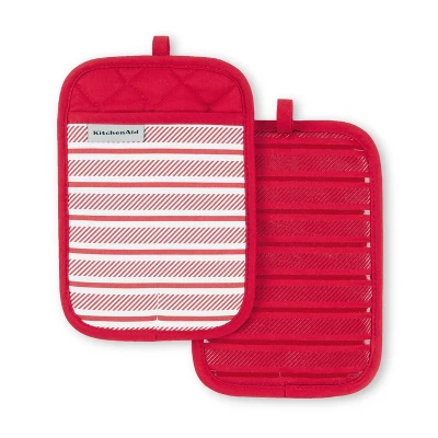 KitchenAid Albany Pot Holder 2-Pack Set, Passion Red, 7"x10" 6 KitchenAid Albany Pot Holder 2-Pack Set, Passion Red, 7"x10" - Image 4