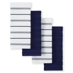 KITCHENAID Albany Kitchen Towel 4-Pack Set, Cobalt Blue/White, 16"x26" -KitchenAid GUEST f08e06ca 12a5 4219 9bc7 9346c0a004f3