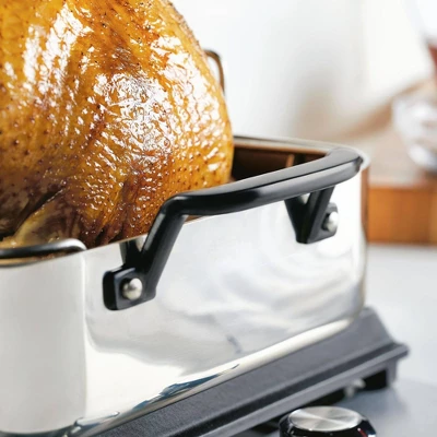 KitchenAid Stainless Steel 5-Ply Clad 15"x11.5" Roasting Pan With Stainless Steel Rack 4 KitchenAid Stainless Steel 5-Ply Clad 15"x11.5" Roasting Pan With Stainless Steel Rack - Image 2