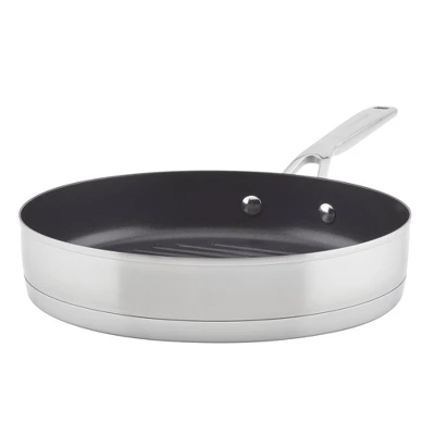 KitchenAid 3-Ply Base Stainless Steel 10.25" Nonstick Round Grill Pan: Induction Safe, Dishwasher & Oven Safe Griddle 16 KitchenAid 3-Ply Base Stainless Steel 10.25" Nonstick Round Grill Pan: Induction Safe, Dishwasher & Oven Safe Griddle - Image 14
