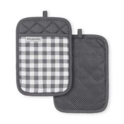 KitchenAid Gingham Pot Holder 2-Pack Set, Charcoal Grey, 7"x10" 7 KitchenAid Gingham Pot Holder 2-Pack Set, Charcoal Grey, 7"x10" -KitchenAid GUEST f5b99371 77c3 46b9 a56b e6d4c26531e2