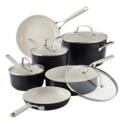 KitchenAid 10pc Hard Anodized Ceramic Nonstick Cookware Set Matte Black: Lifetime Warranty, Hand Wash, Gas Compatible 22 KitchenAid 10pc Hard Anodized Ceramic Nonstick Cookware Set Matte Black: Lifetime Warranty, Hand Wash, Gas Compatible -KitchenAid GUEST fba1abac 169e 494a 87cb 2ac67901705c