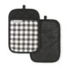 KitchenAid Gingham Pot Holder 2-Pack Set, Matte Black, 7"x10" -KitchenAid GUEST fc2c41ea a4b0 4499 98f6 bb51ec0b433b